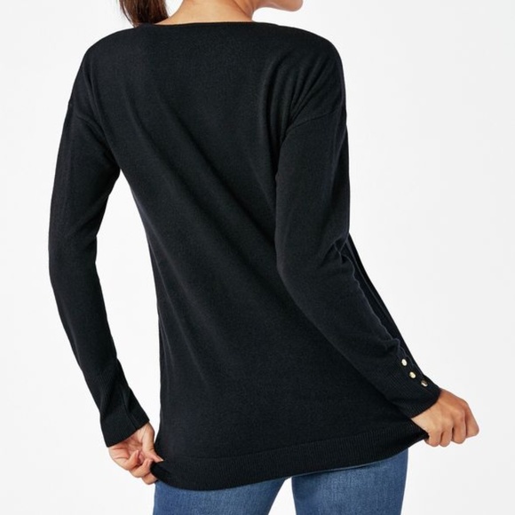 NWT Black V Neck Pullover - Picture 3 of 8